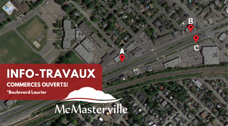 Info-travaux : Tous les commerces sont ouverts et accessibles durant les travaux sur le boulevard Laurier!