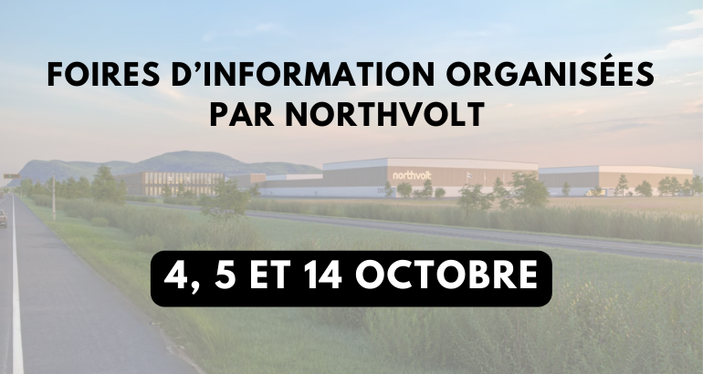 L’entreprise Northvolt vous rencontre – Trois foires d’information pour poser vos questions!