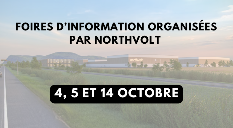 L’entreprise Northvolt vous rencontre – Trois foires d’information pour poser vos questions!