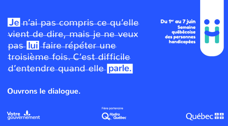 Semaine québécoise des personnes handicapées – Ouvrons le dialogue