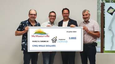 McMasterville remet une contribution financière de 5 000 $ à la Fondation de la Maison de répit l’Intermède