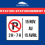 Entrée en vigueur de la réglementation concernant le stationnement sur rue la nuit en période hivernale