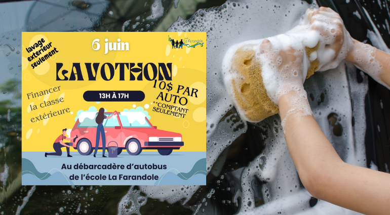 Participez au lavothon des élèves de La Farandole pour leur projet de classe extérieure!