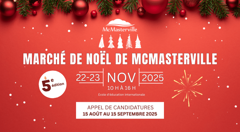 L’appel de candidatures pour participer au Marché de Noël de McMasterville débutera ce vendredi!