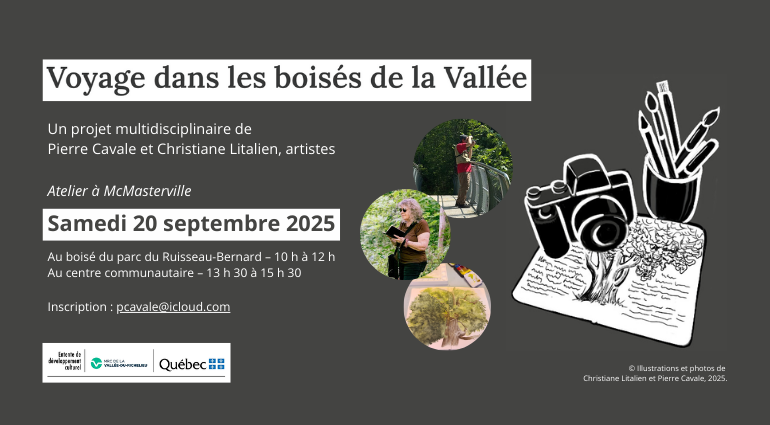 Participez à un atelier artistique au boisé du parc du Ruisseau-Bernard!