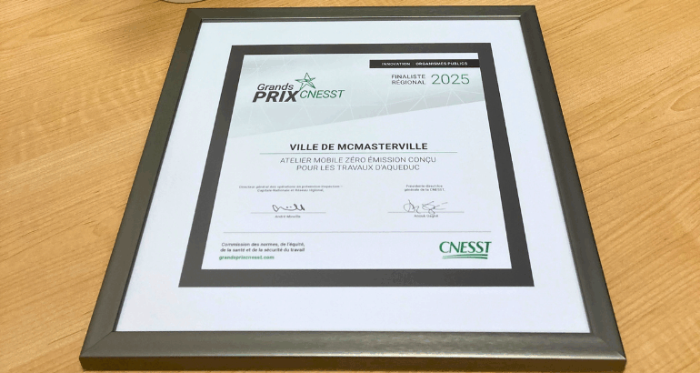 McMasterville parmi les finalistes régionaux nominés aux Grands Prix de la CNESST