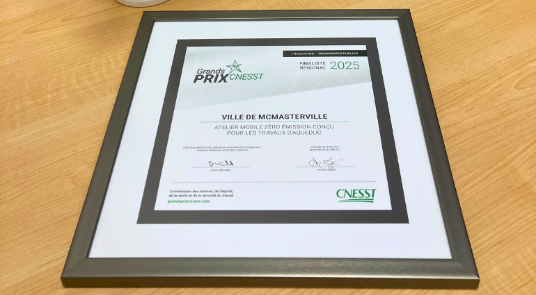 McMasterville parmi les finalistes régionaux nominés aux Grands Prix de la CNESST
