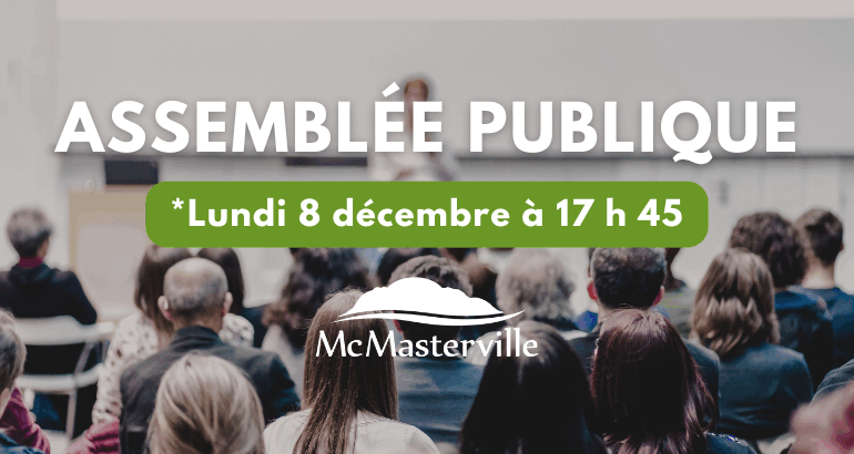 Assemblée publique le lundi 8 décembre : Présentation du projet de règlement numéro 382-37-2025