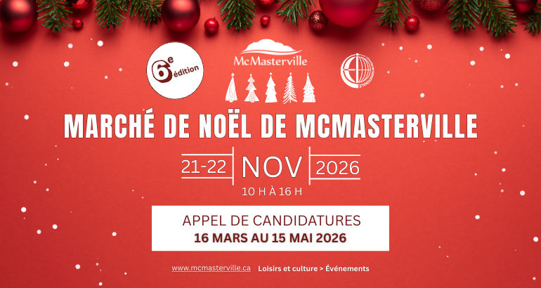 Marché de Noël de McMasterville : soumettez votre candidature pour la 6e édition dès lundi!