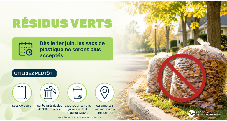 Résidus verts : la MRCVR tourne la page sur les sacs de plastique